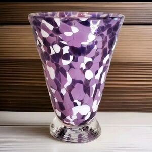 Lilac Speckle Cup Art Glass Mariel Waddell Alexi Hunter Purple White Canada